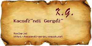 Kacsándi Gergő névjegykártya