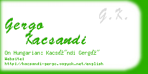 gergo kacsandi business card